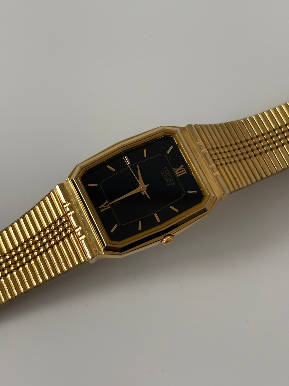 시티즌 1980년대 빈티지 시계 CQ 블랙 다이얼 골드 스퀘어 쿼츠 남성 상품이미지4