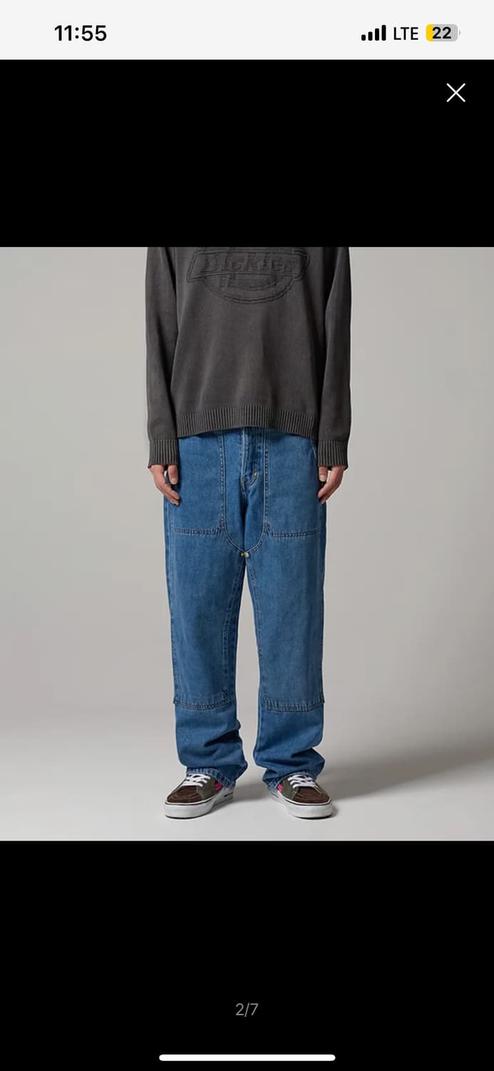 디키즈 더블니 루즈핏 데님 팬츠 Archive Wash 상품이미지1