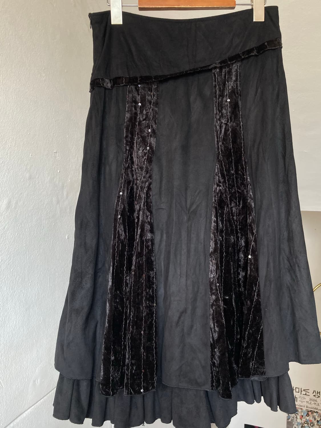 벨벳 레이어드 캉캉 미디 플레어 스커트 상품이미지6