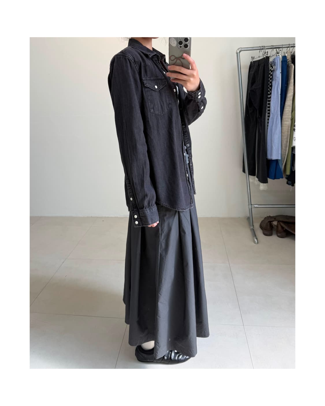 Gap 워싱 퍼플 셔츠 상품이미지2