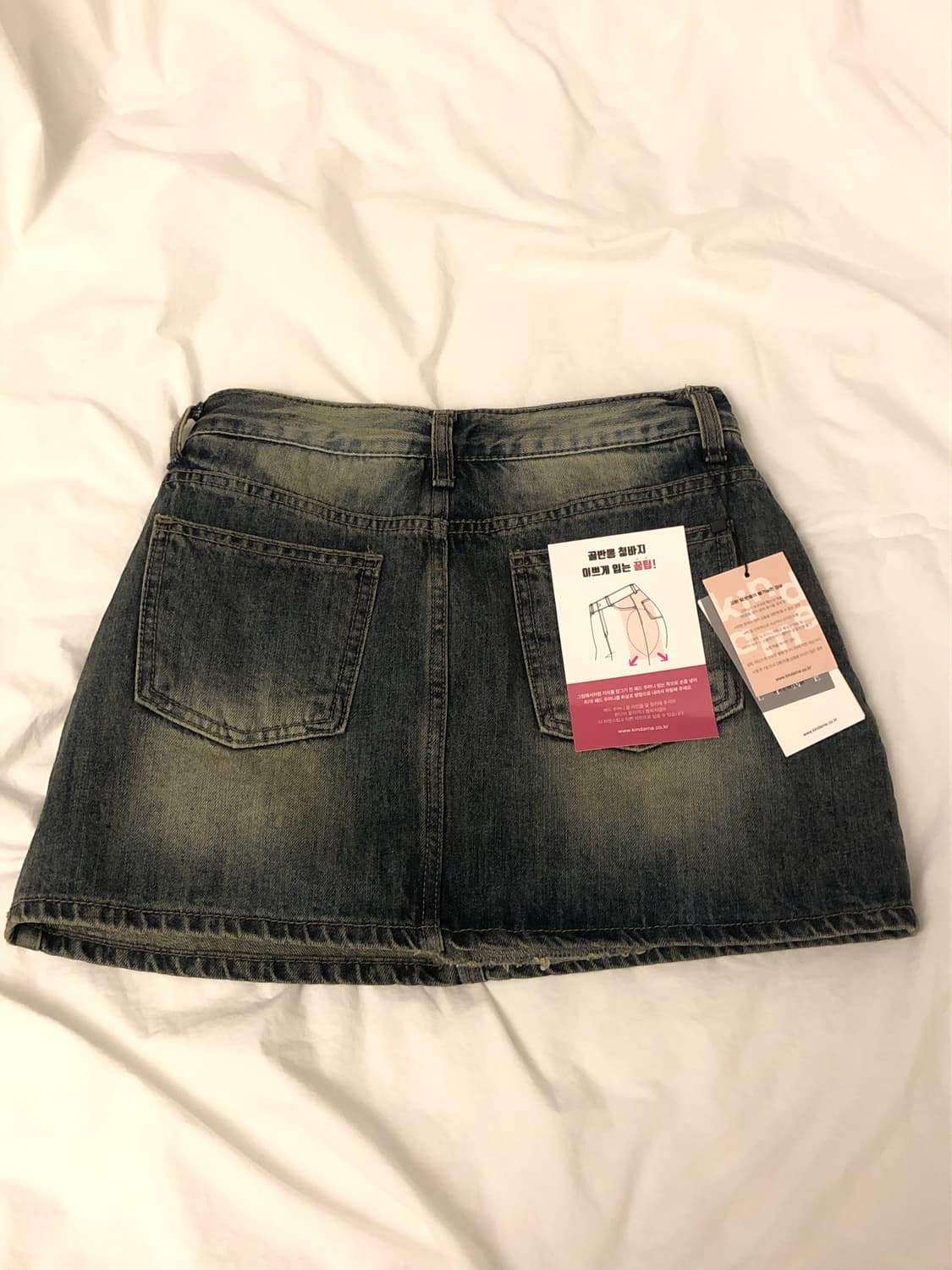 [새상품] 카인다미 골반볼륨업 빈티지워싱 하이웨스트 치마바지 M사이즈 상품이미지2