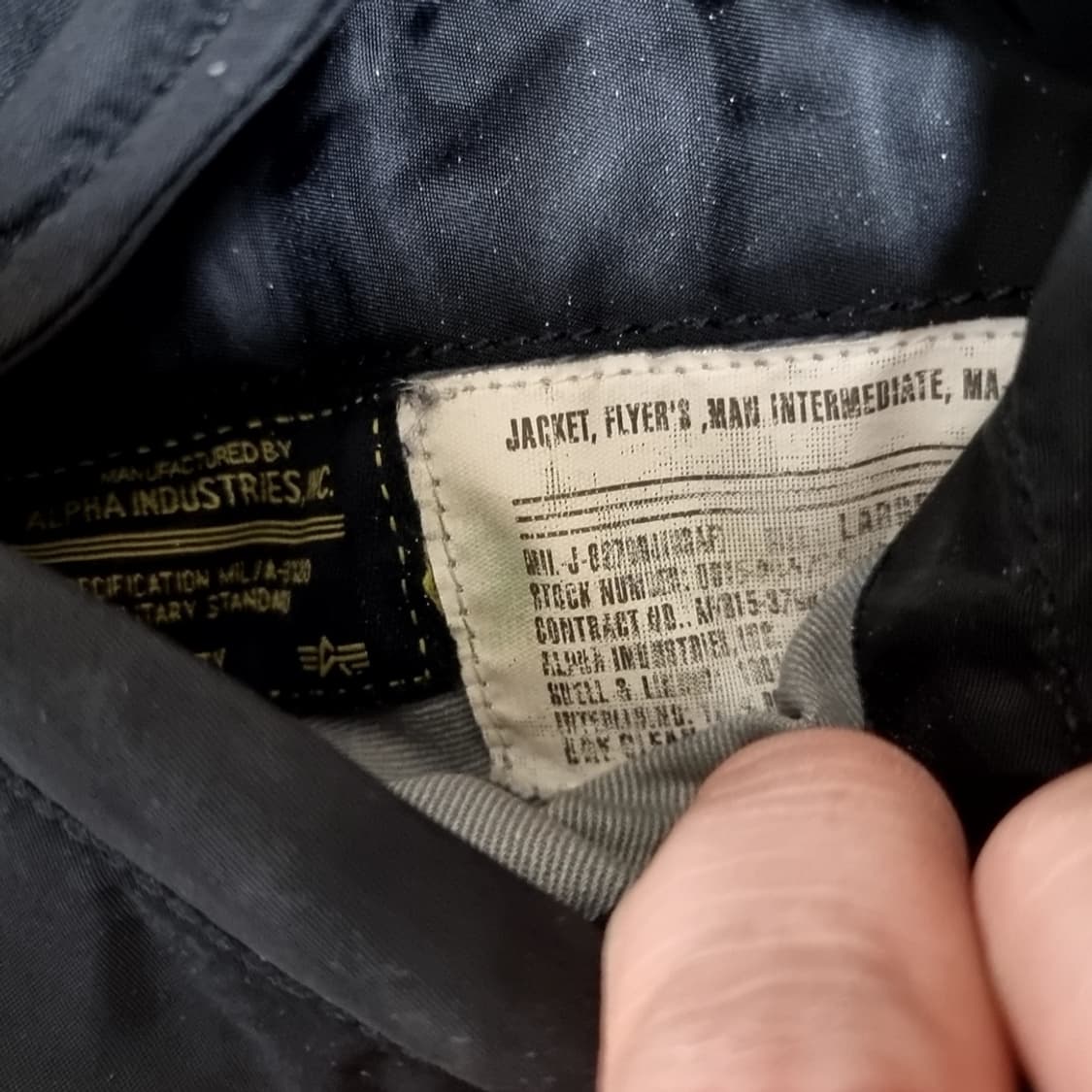 미제 알파인더스트리 블랙 MA-1 항공 점퍼 오렌지 안감(라지) 상품이미지3