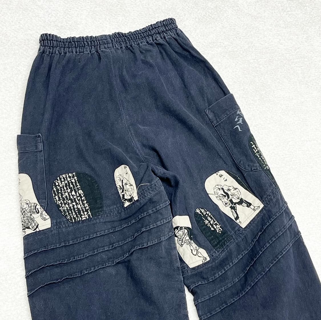 재팬 빈티지 우키요에 절개 밴딩 팬츠  상품이미지7