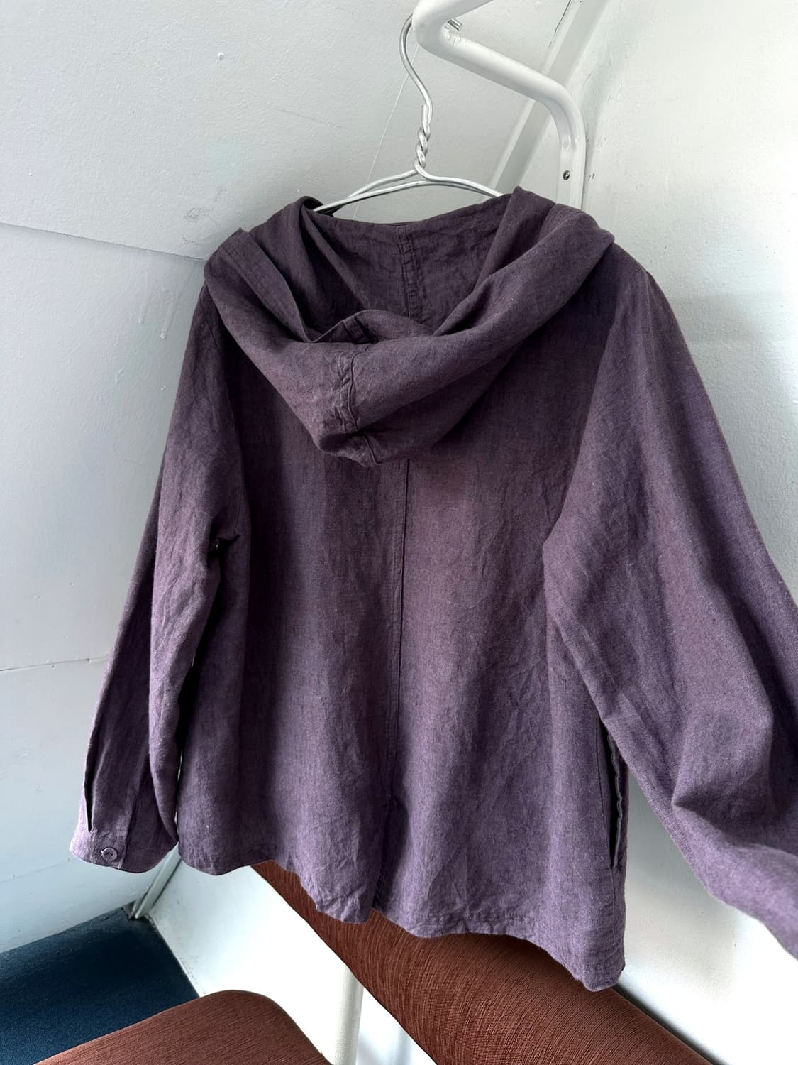 Wide silhouette rough cotton linen hood  상품이미지4