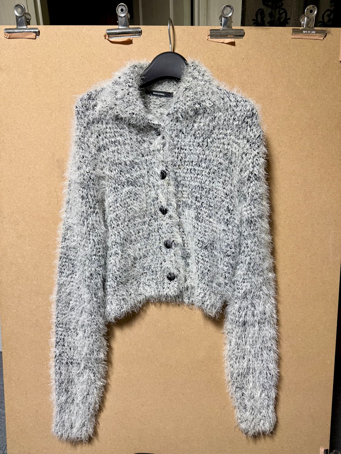 DIAGONAL 앙고라 크롭 가디건 상품이미지1