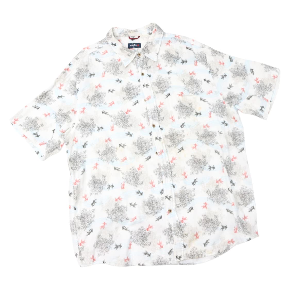 abitio 아비티오 빈티지 금어 그래픽 코튼 반팔 셔츠 (4L) 상품이미지1