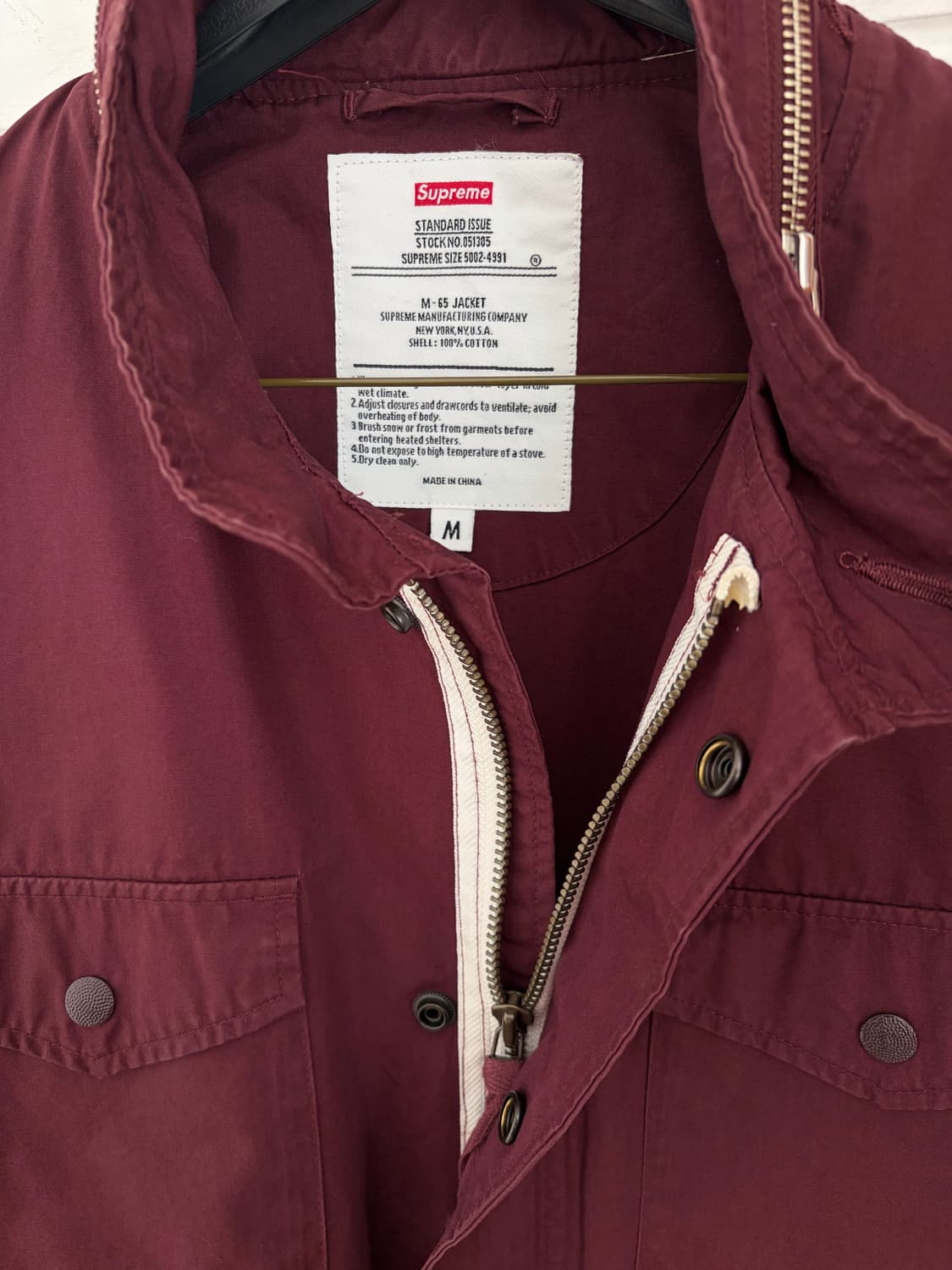 [M] 슈프림 M-65 자켓 버건디 상품이미지3
