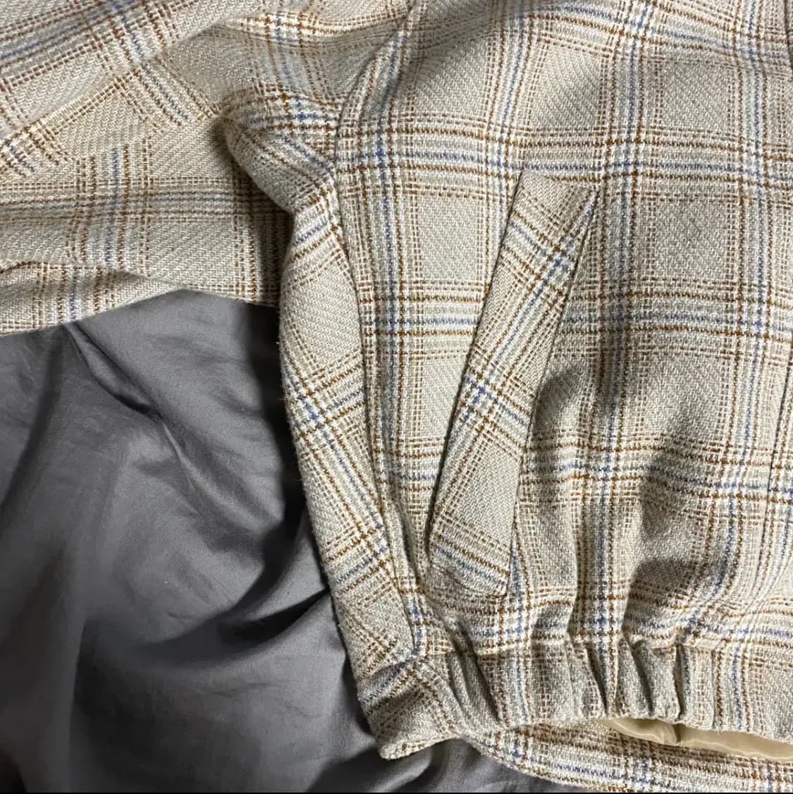 에잇세컨즈 자켓 점퍼 블루종 아이보리 체크 아우터 코트 퍼 집업 상품이미지9