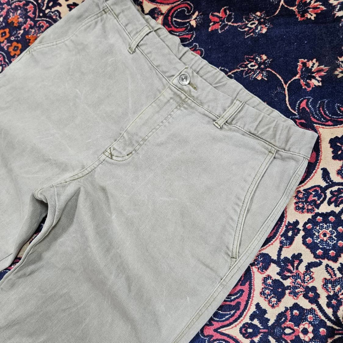 시리즈(Series) 22Fw 베기핏 그레이 워싱 데님 밴딩 팬츠 상품이미지3