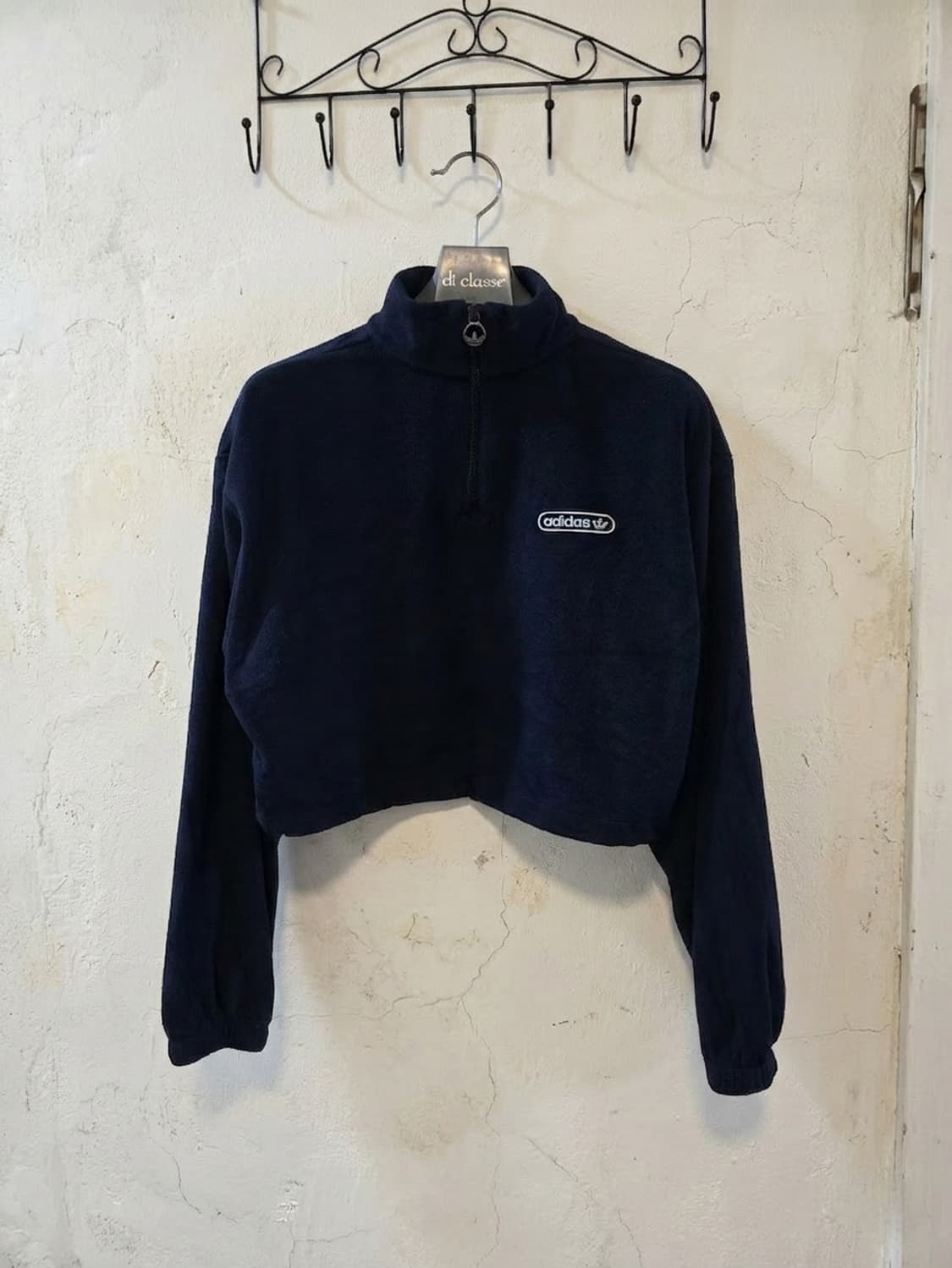 아디다스 네이비 플리스 크롭 탑 M 상품이미지1