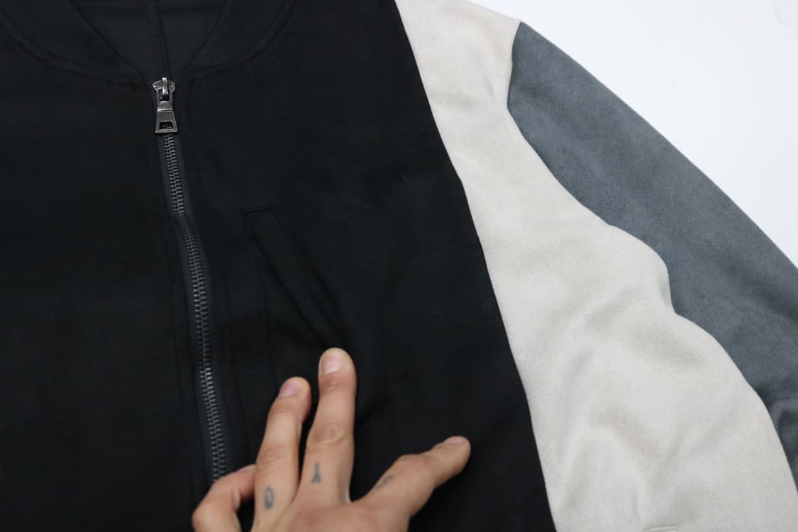 COMME CA ISM 콤사이즘 스웨이드 텍스처 컬러블록 블루종 (L) 상품이미지4