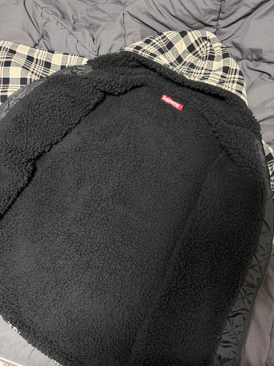슈프림 라인드 집업후드 플란넬 M 상품이미지3