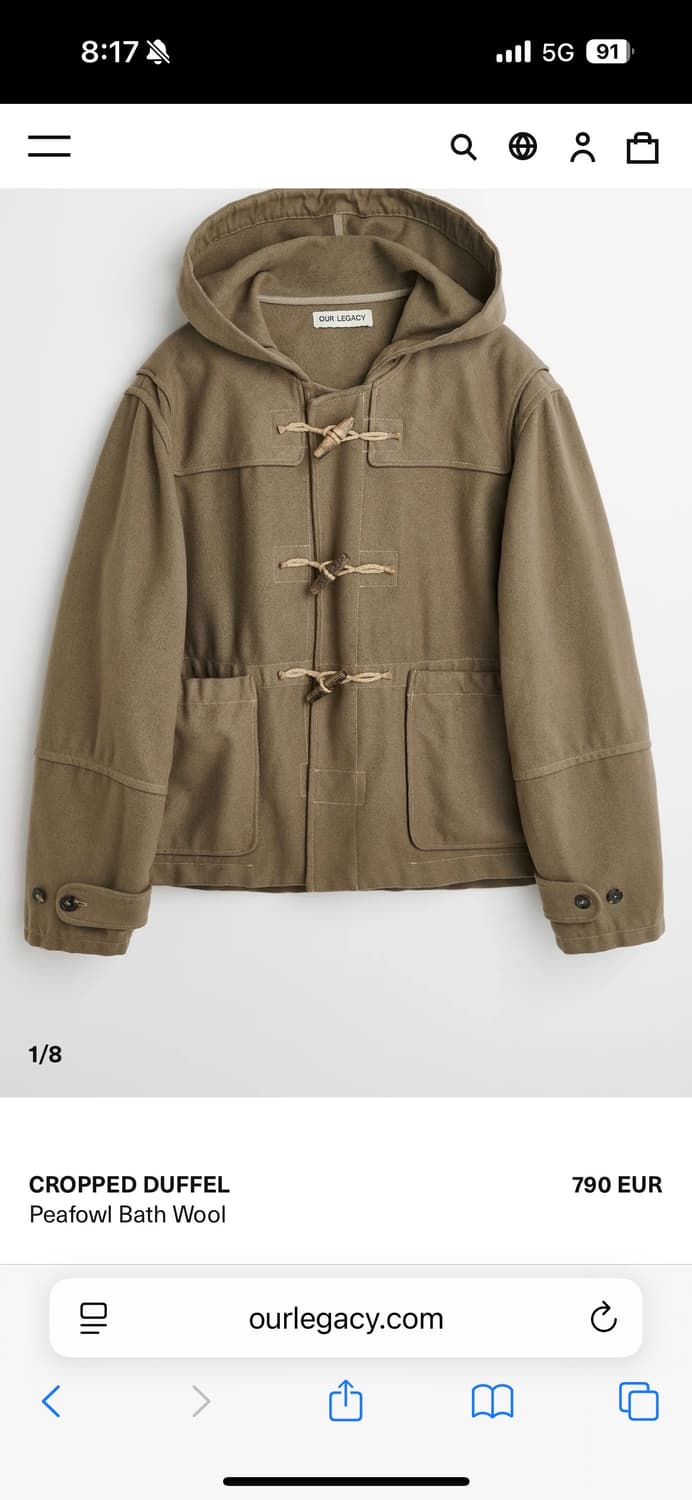 아워레가시 크롭 더플코트 상품이미지1