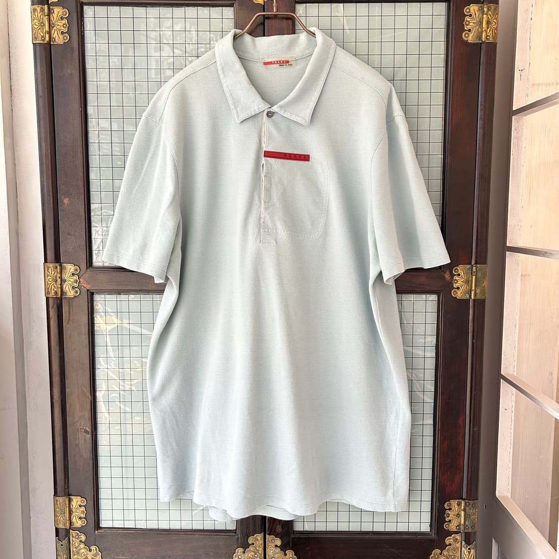 프라다 스포츠 체스트 포켓 폴로 셔츠 상품이미지6