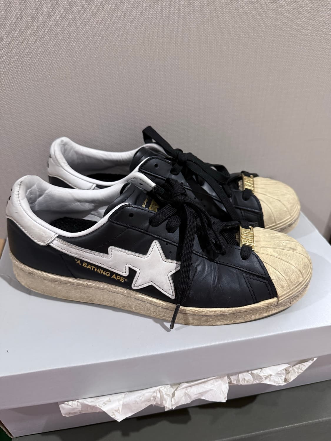 베이프x아디다스 슈퍼스타 블랙 250 상품이미지1