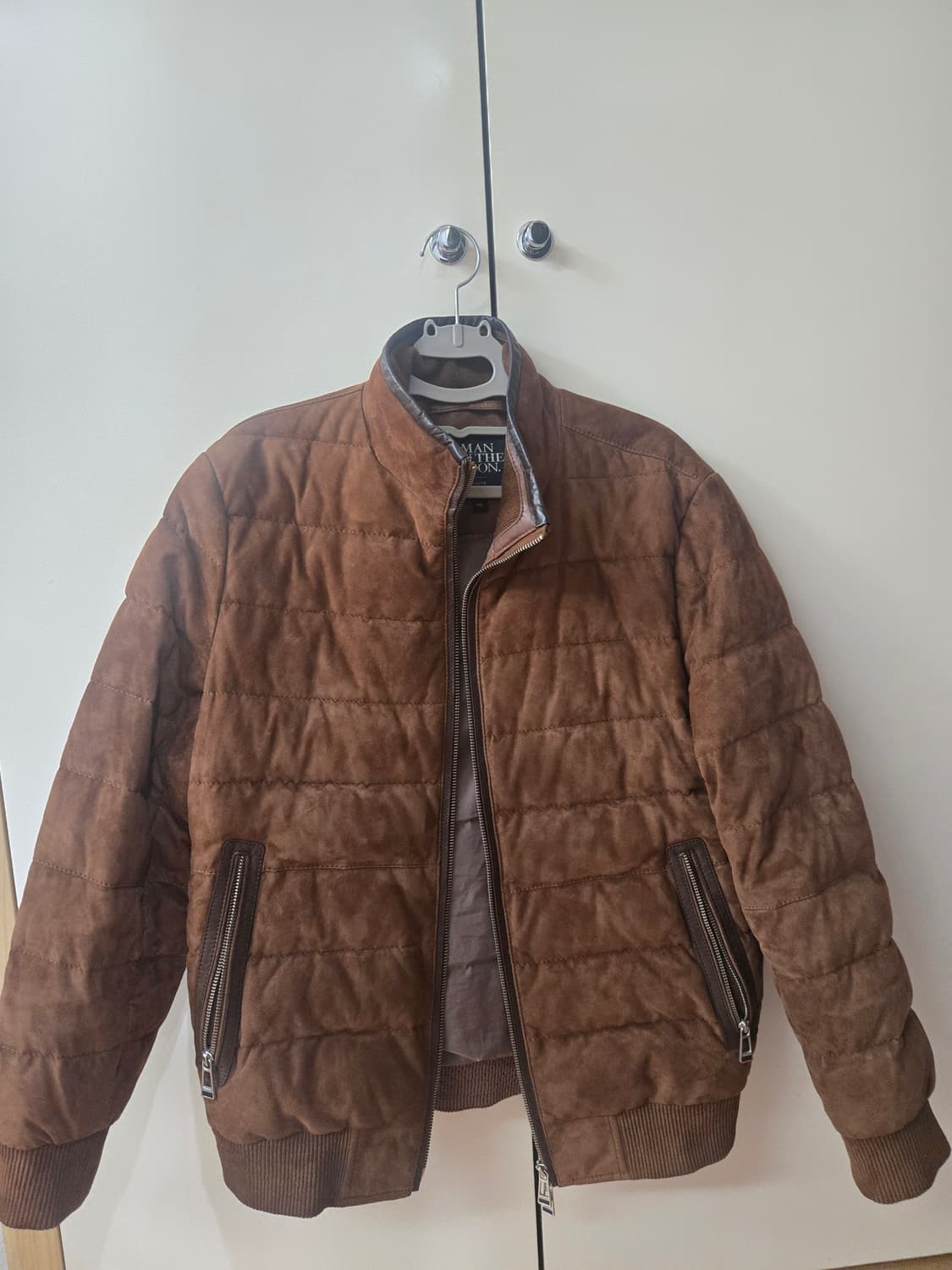 맨온더분 스웨이드 구스 집업패딩 상품이미지2