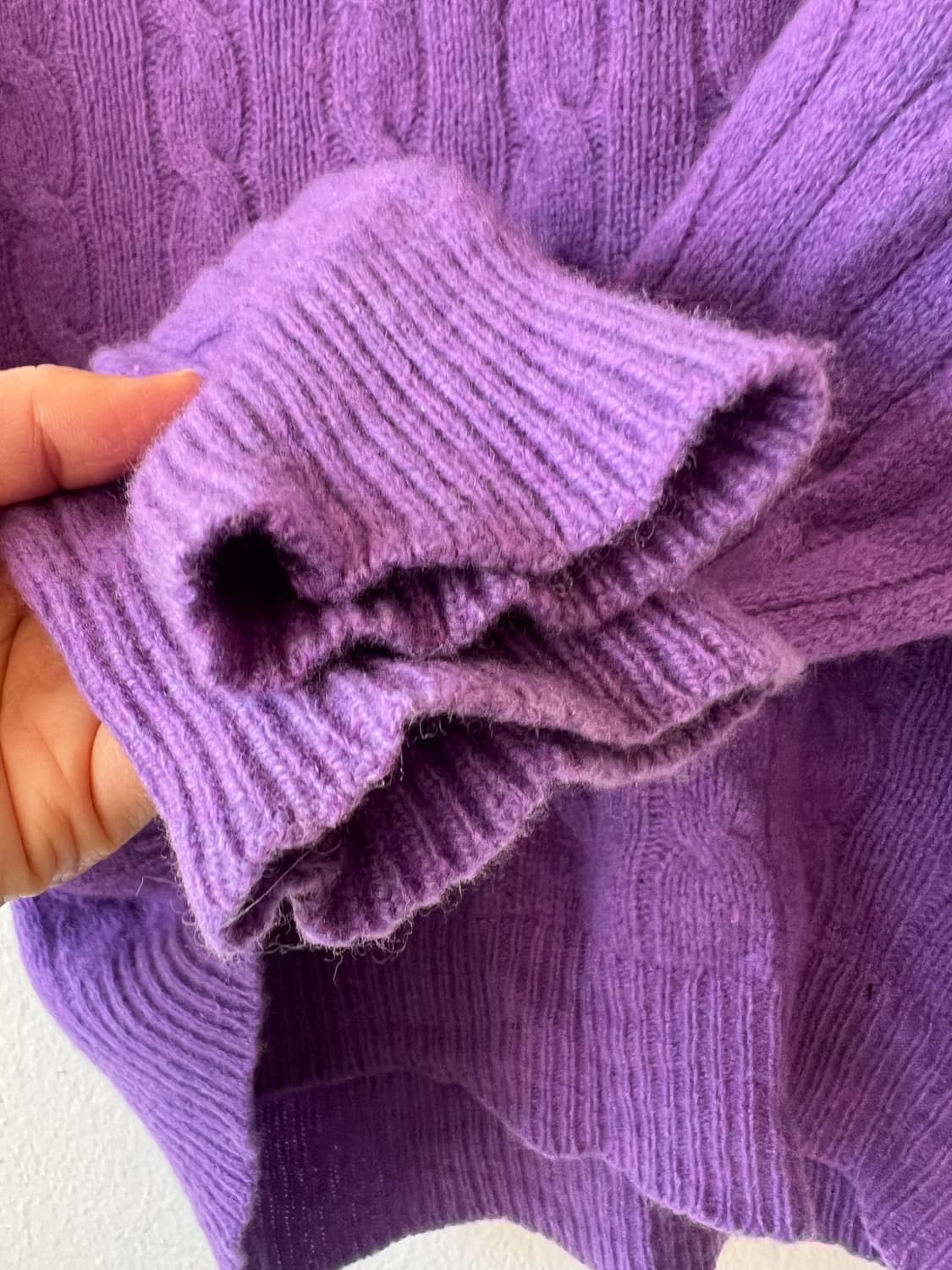 폴로랄프로렌 여성 퍼플 라운드니트 케이블니트 상품이미지4