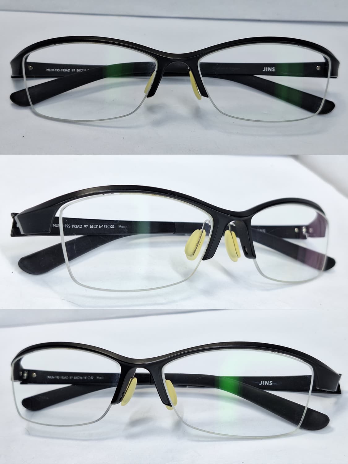 JINS 진스 MUN-195-193AD 에어프레임 슬림 엣지 반무테 안경 상품이미지5