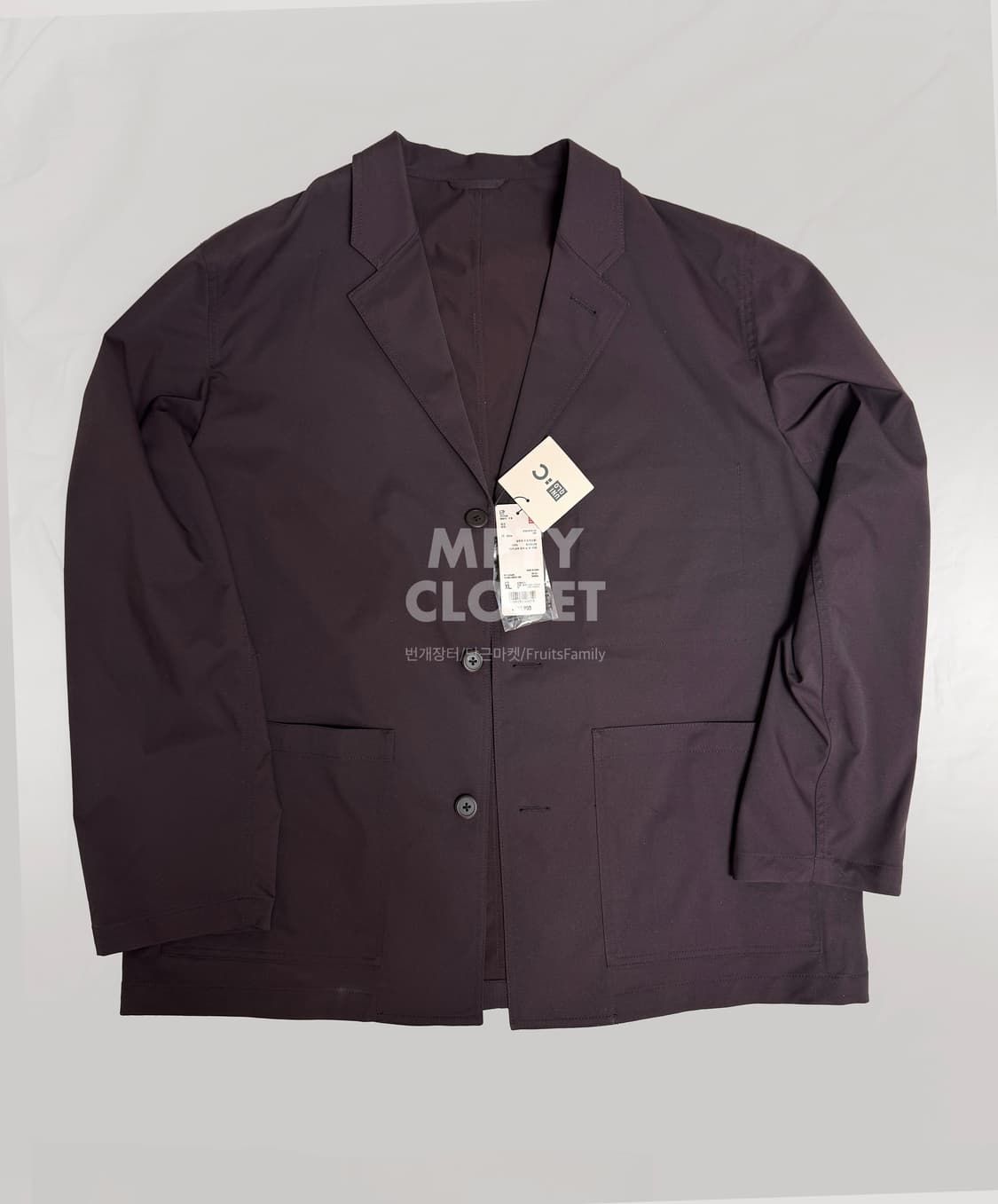 [Xl,L] 유니클로 C 25ss 워크자켓&팬츠 셋업 와인 상품이미지7