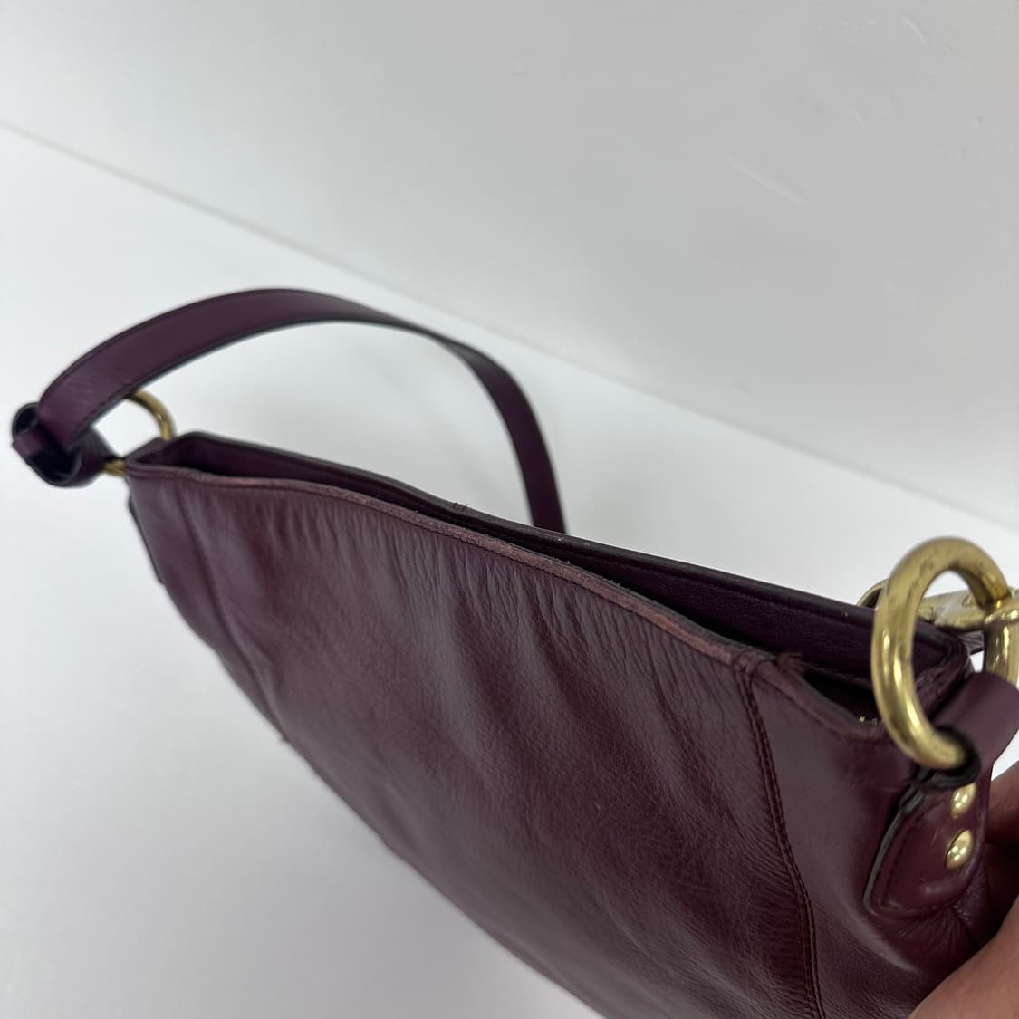 COACH 코치 버건디 가죽 숄더백 크로스백 상품이미지5