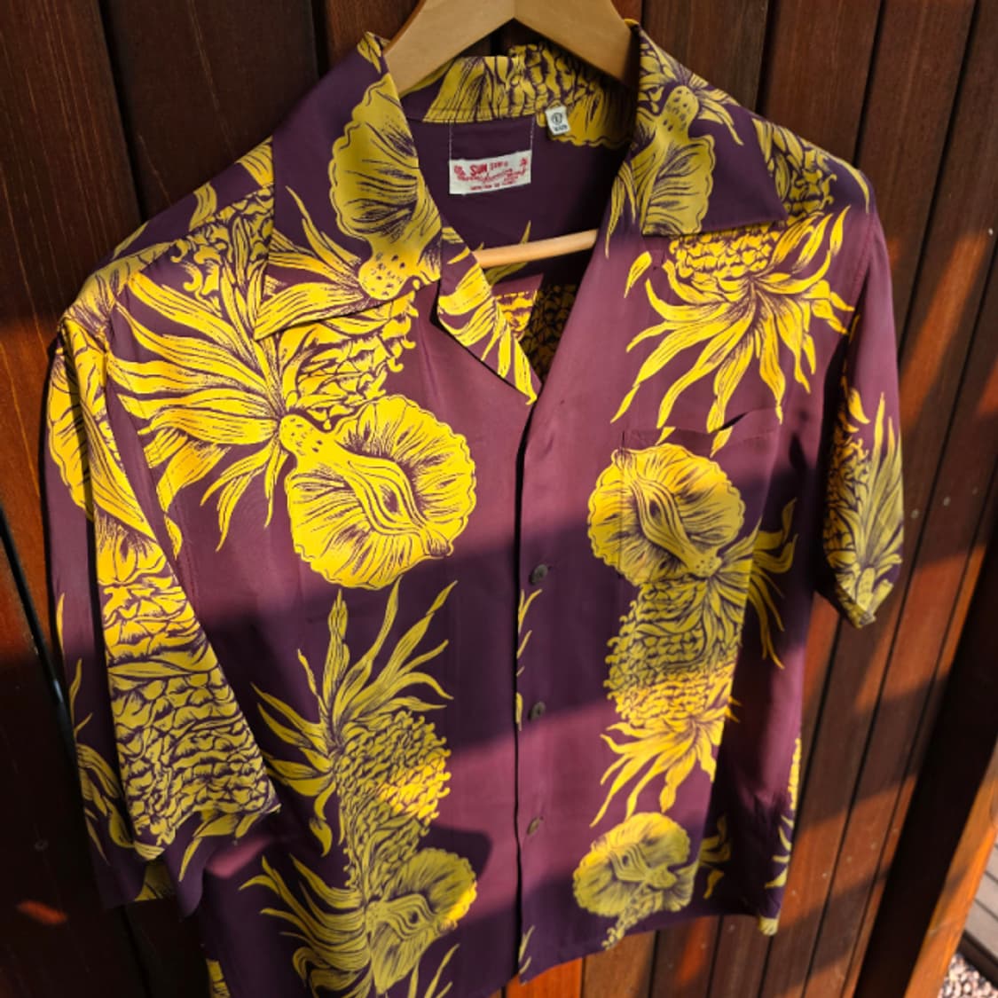 SUN SURF PINEAPPLE BORDER Rayon 알로하셔츠 상품이미지5