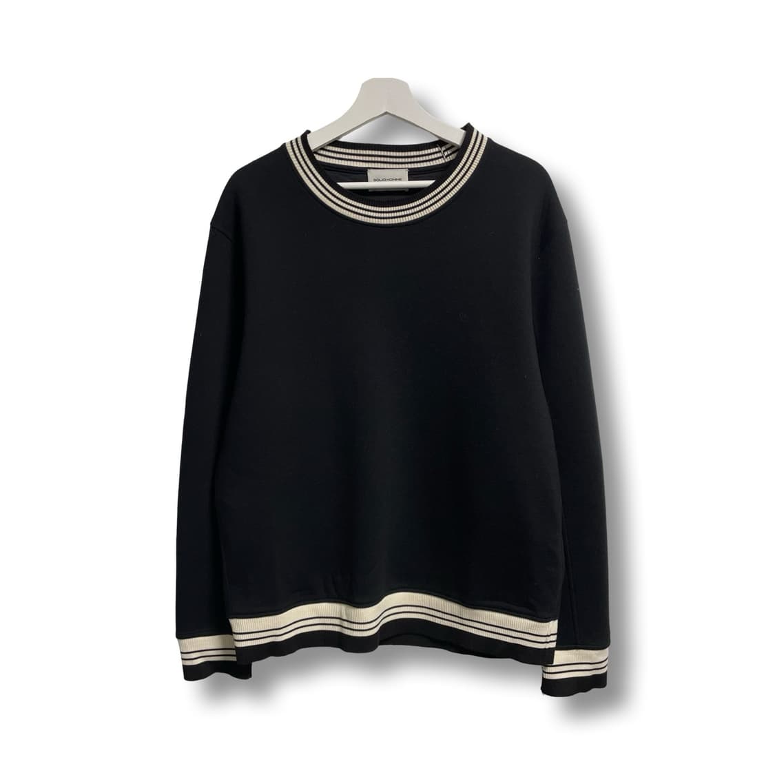 [2XL] 솔리드옴므 블랙 라인 포인트 맨투맨 상품이미지1