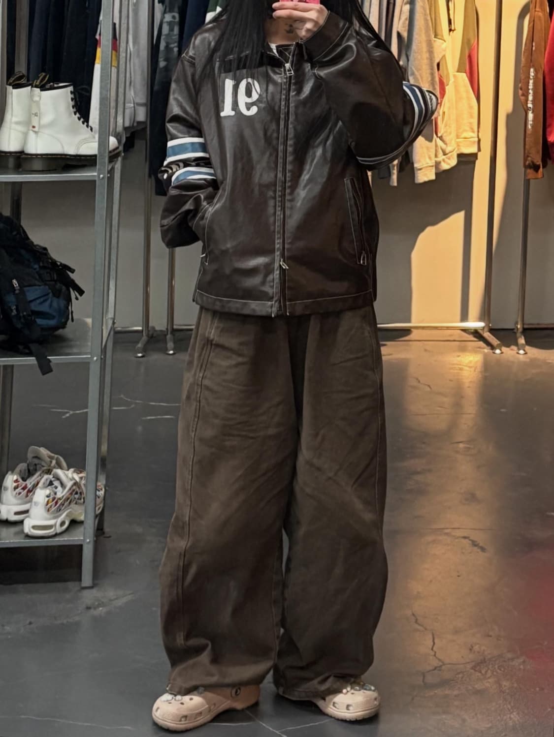 베드블러드 91 레더 브라운 바시티자켓 A3259 상품이미지1