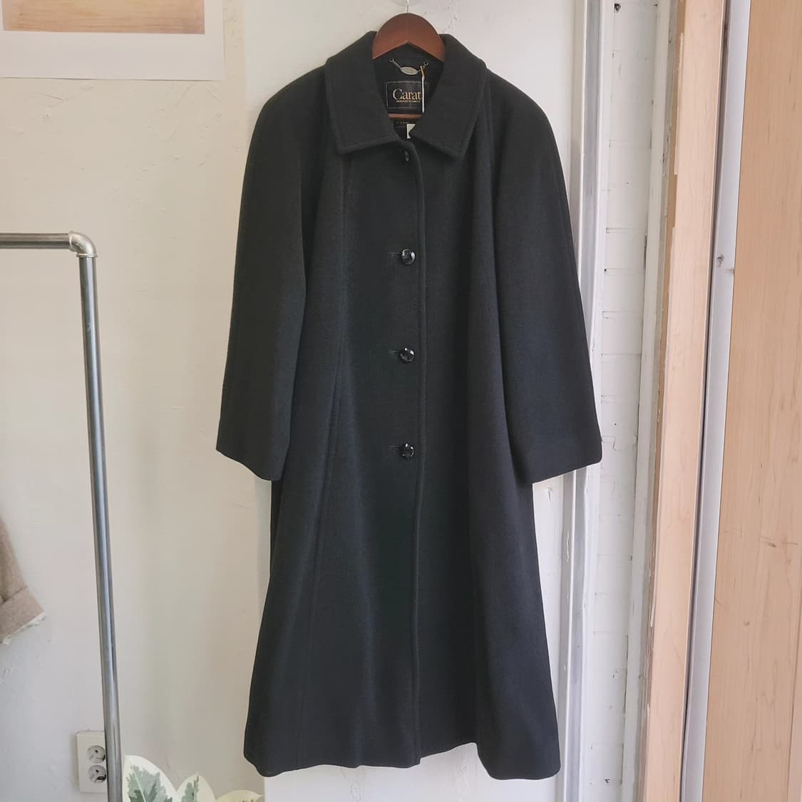Carat 알파카 블랙 롱코트 상품이미지3