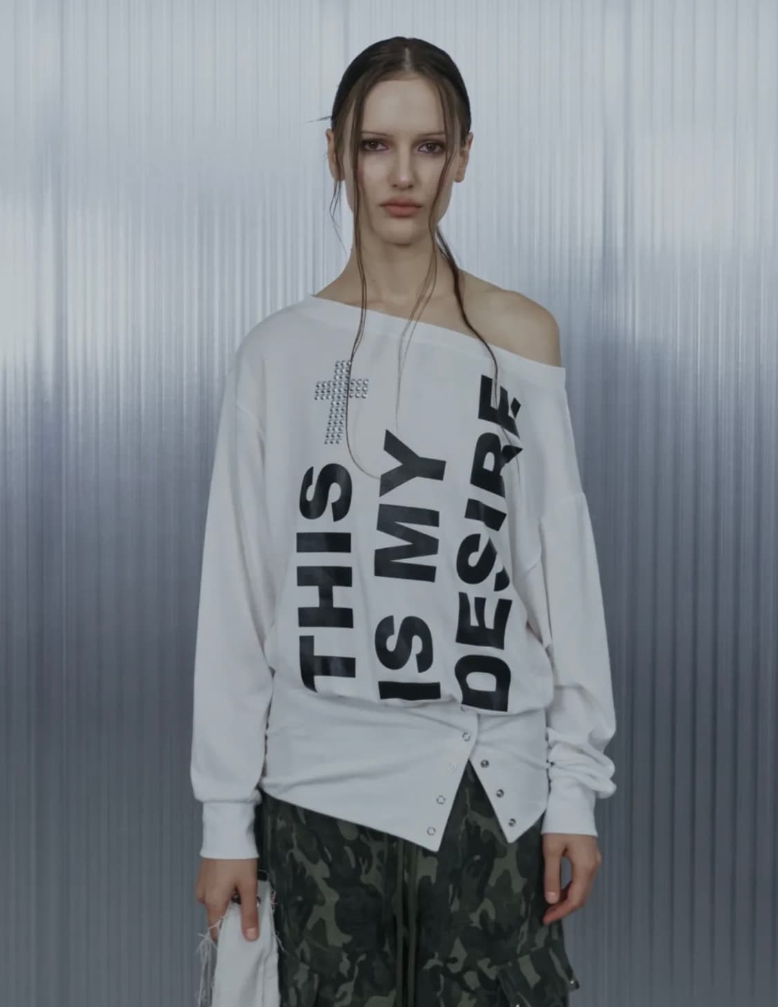 셋업이엑스이 BOLD LETTERING LOOSE TOP / WHITE 상품이미지2