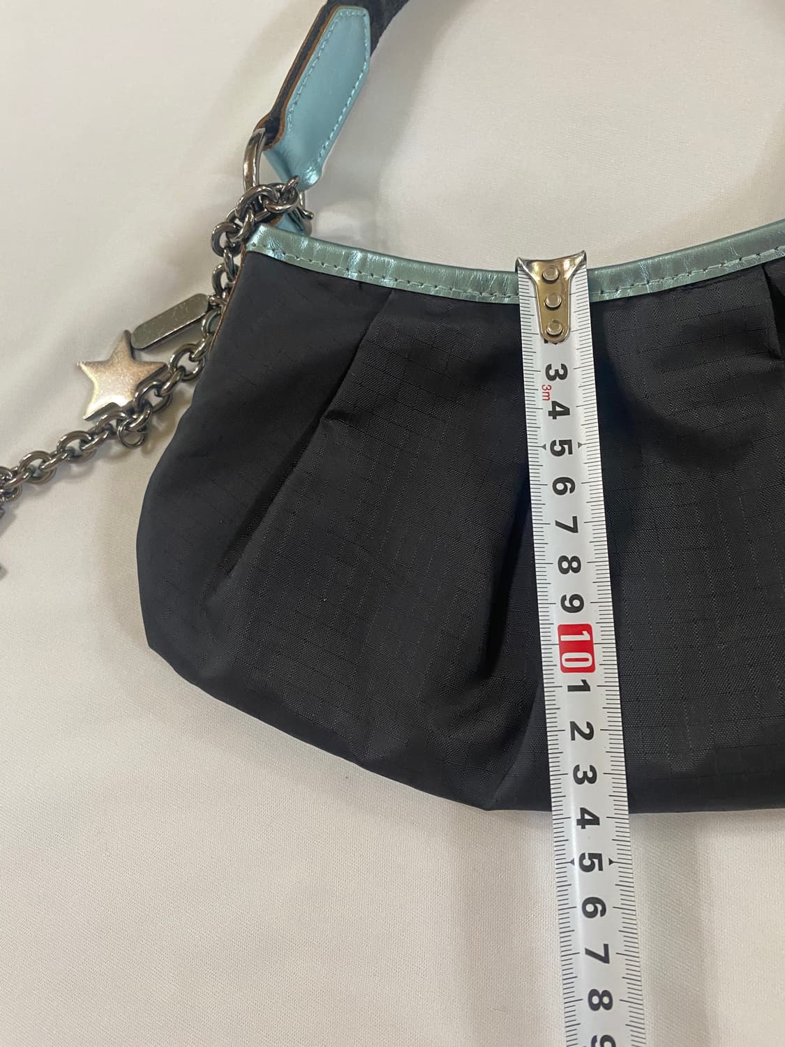 레스포삭 빈티지 y2k 샤인블루라인 백참 미니백 토트백 상품이미지10