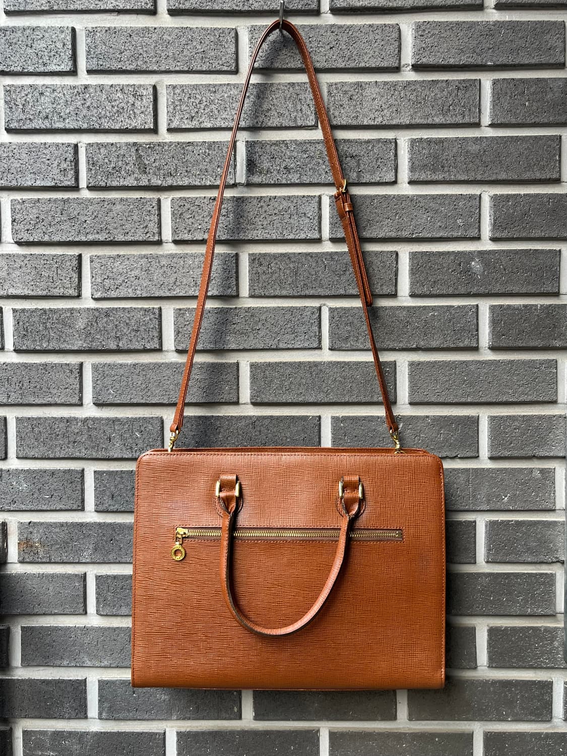 (더스트백)90s COURREGES 꾸레쥬 브리프케이스 라지 브라운 상품이미지5