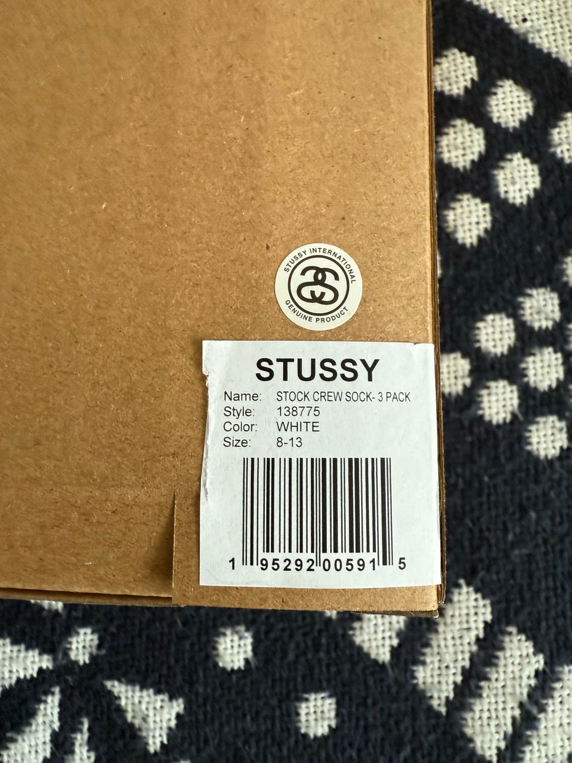 스투시 스몰 스탁 크루 삭스 화이트 3족 상품이미지3