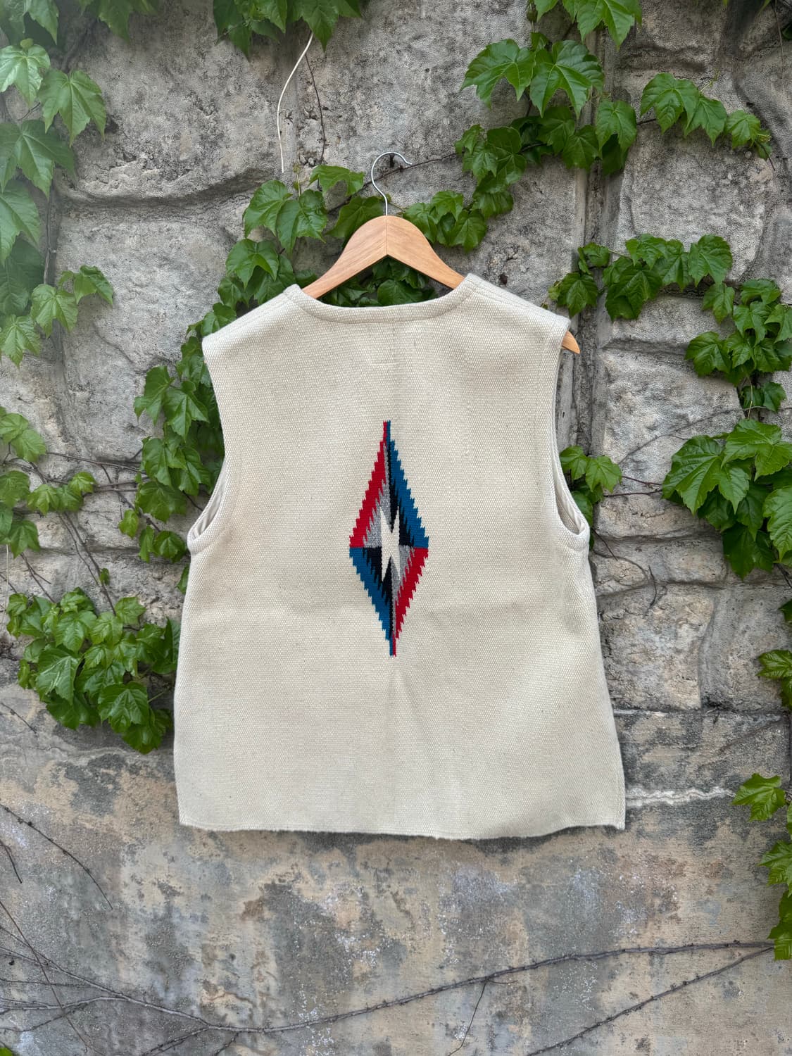 70s 오르테가 빈티지 핸드 우븐 울 웨스턴 치마요 베스트 조끼 상품이미지2