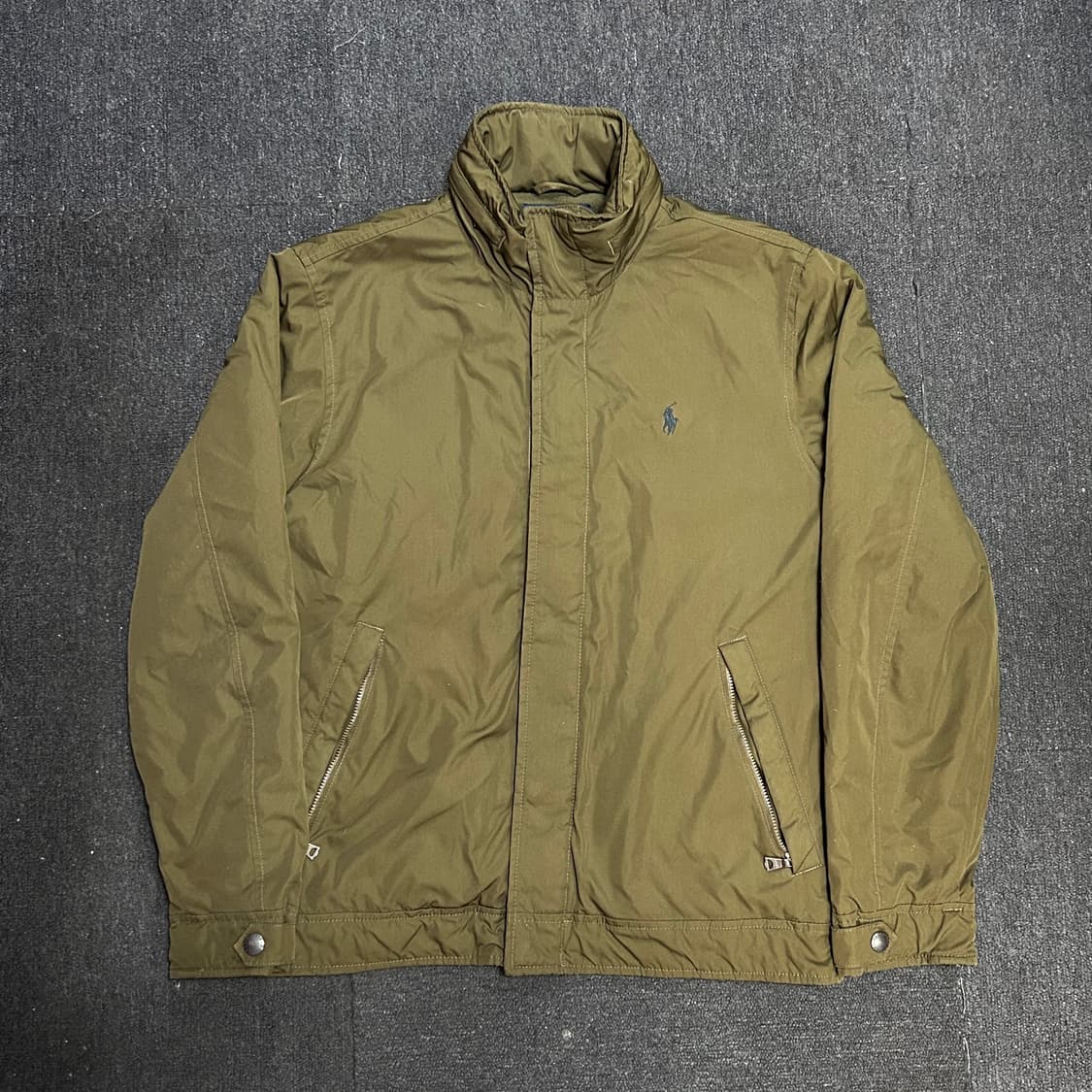 폴로 랄프로렌 카키 올리브 그린 폴리쉘 헤링턴 블루종 자켓 S 상품이미지2
