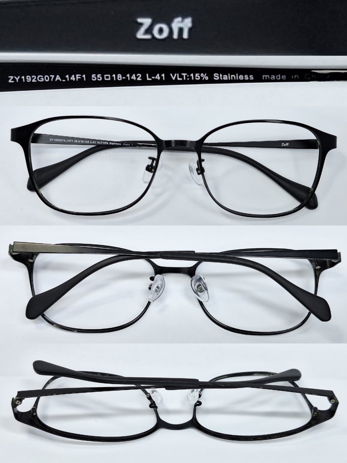 Zoff ZY192G07A 블랙 스테인리스 웰링턴 안경 안경테/빈티지 상품이미지4