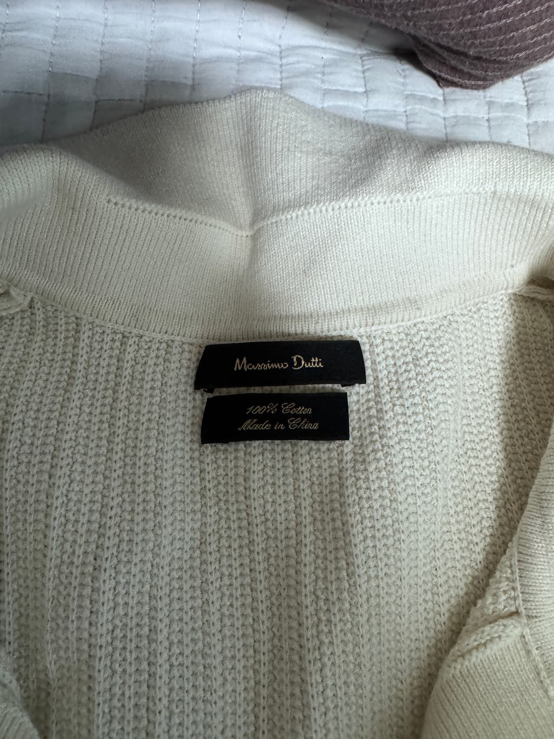 마시모두띠 / 패브릭 디테일 니트 폴로 셔츠 / 화이트 XL 상품이미지3