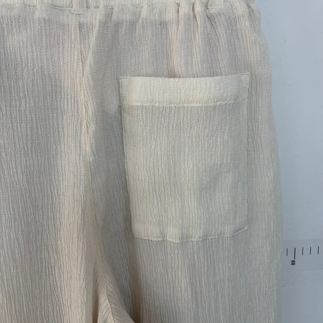 키뮤어 아이보리 밴딩 골지 와이드 팬츠 상품이미지4