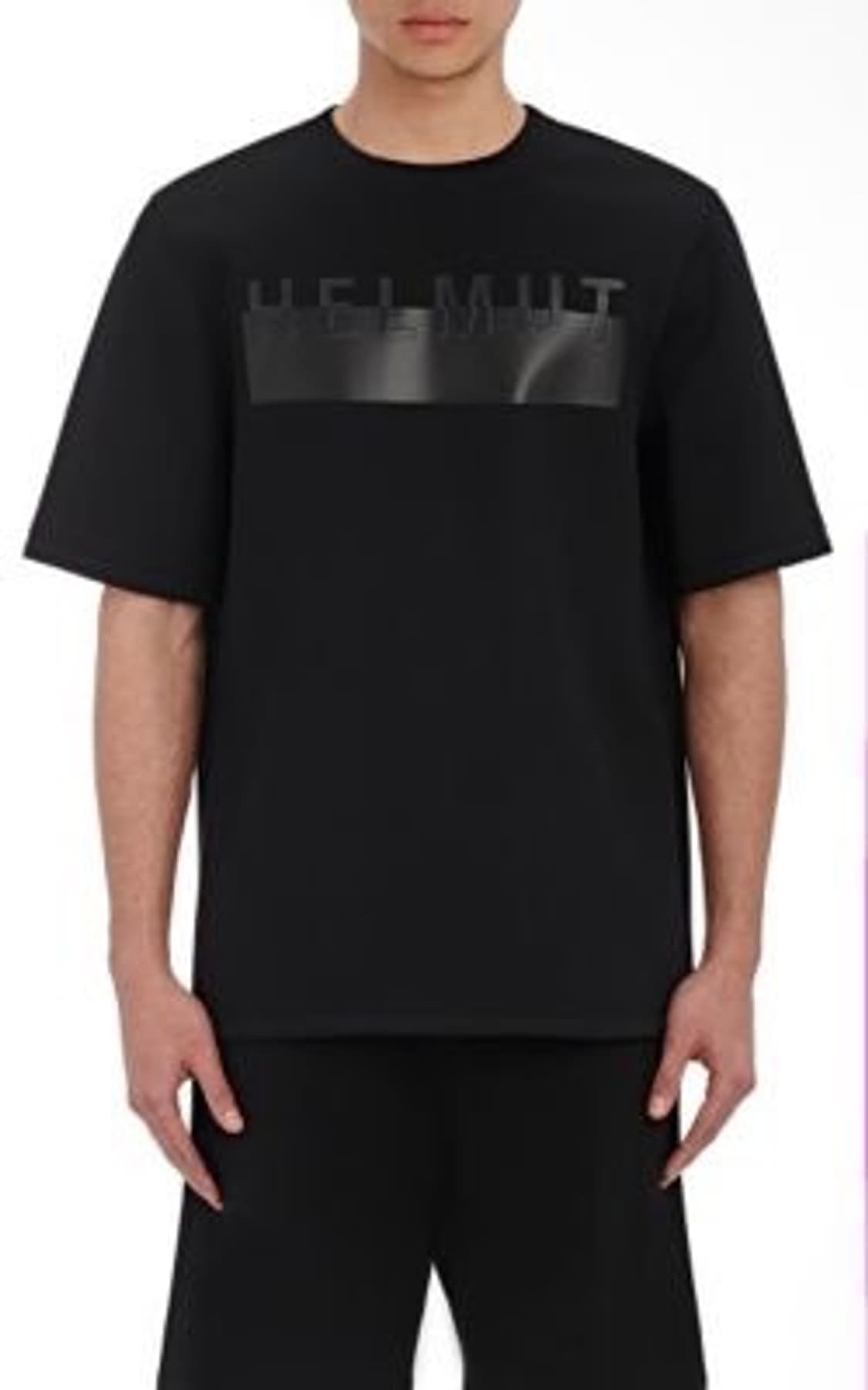 S(100~105) 헬무트랭 오버사이즈 로고티셔츠 블랙 상품이미지3