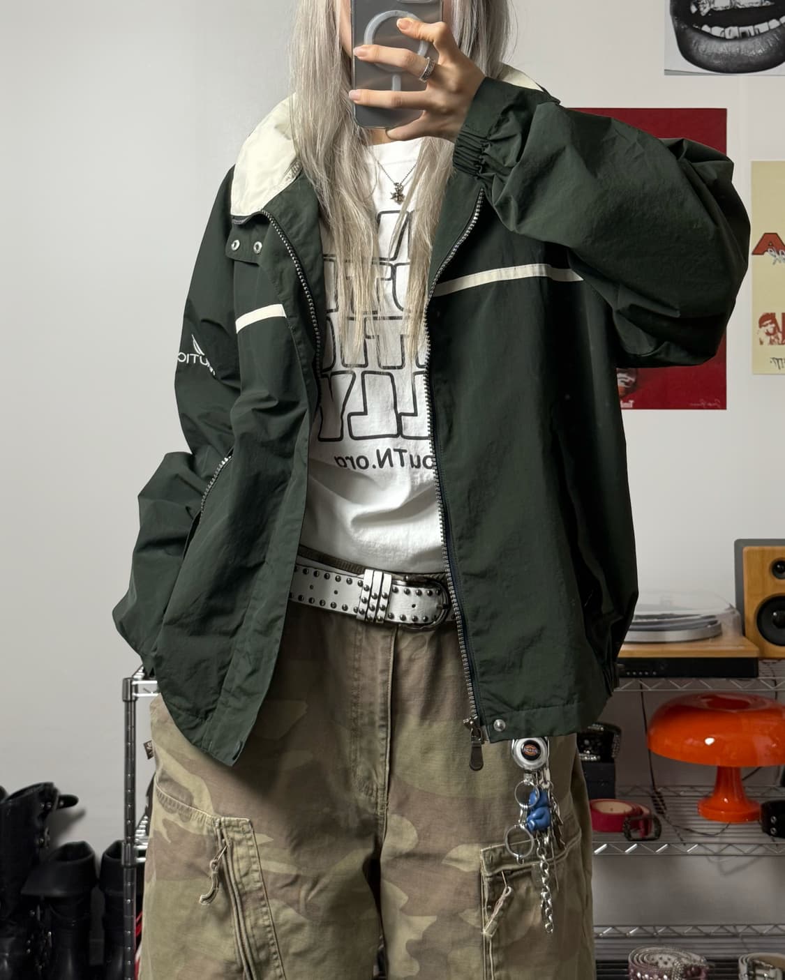 노티카 00s 딥그린 바람막이 자켓 상품이미지2