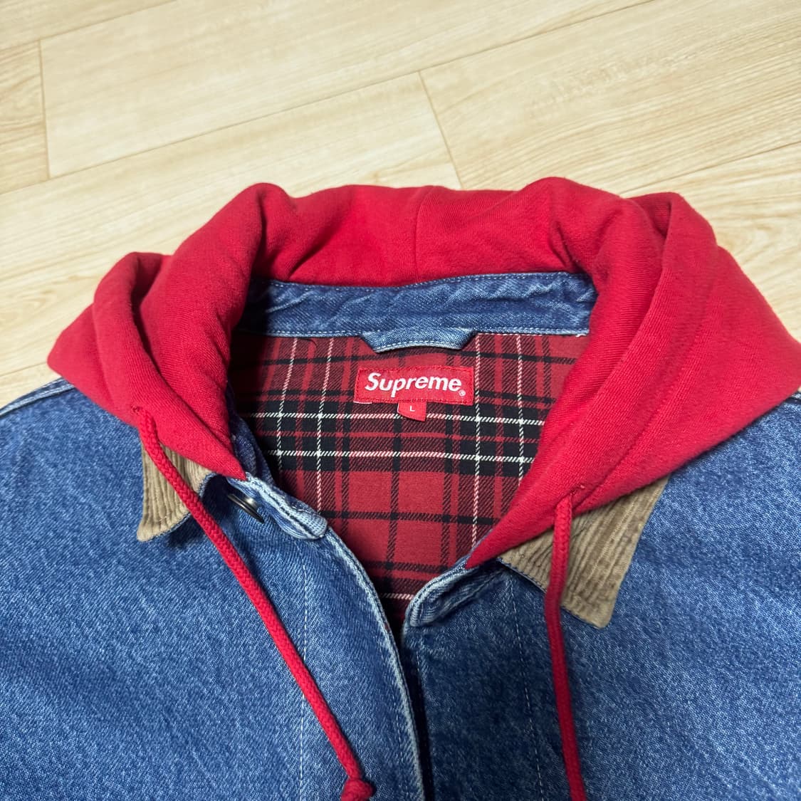 [SS급] 17FW 슈프림 데님 초어코트 라지 판매합니다 상품이미지5