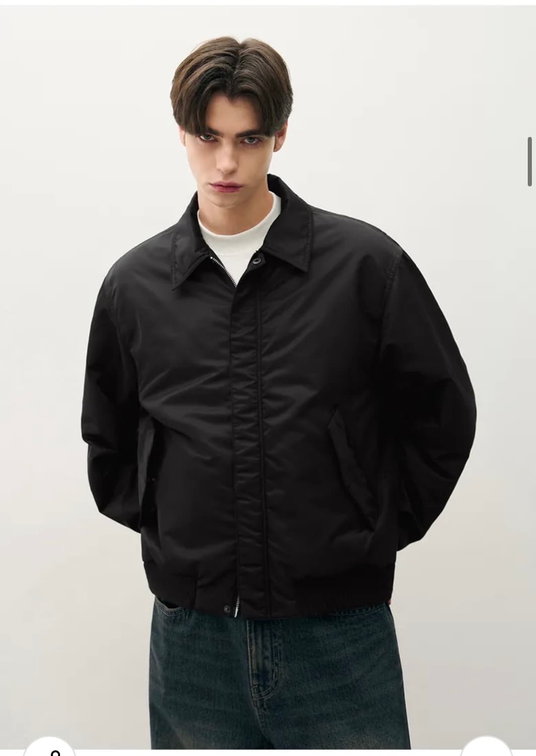 (L) 드로우핏 크롭 패디드 플라이트 블루종 자켓 [BLACK] 판매 상품이미지7