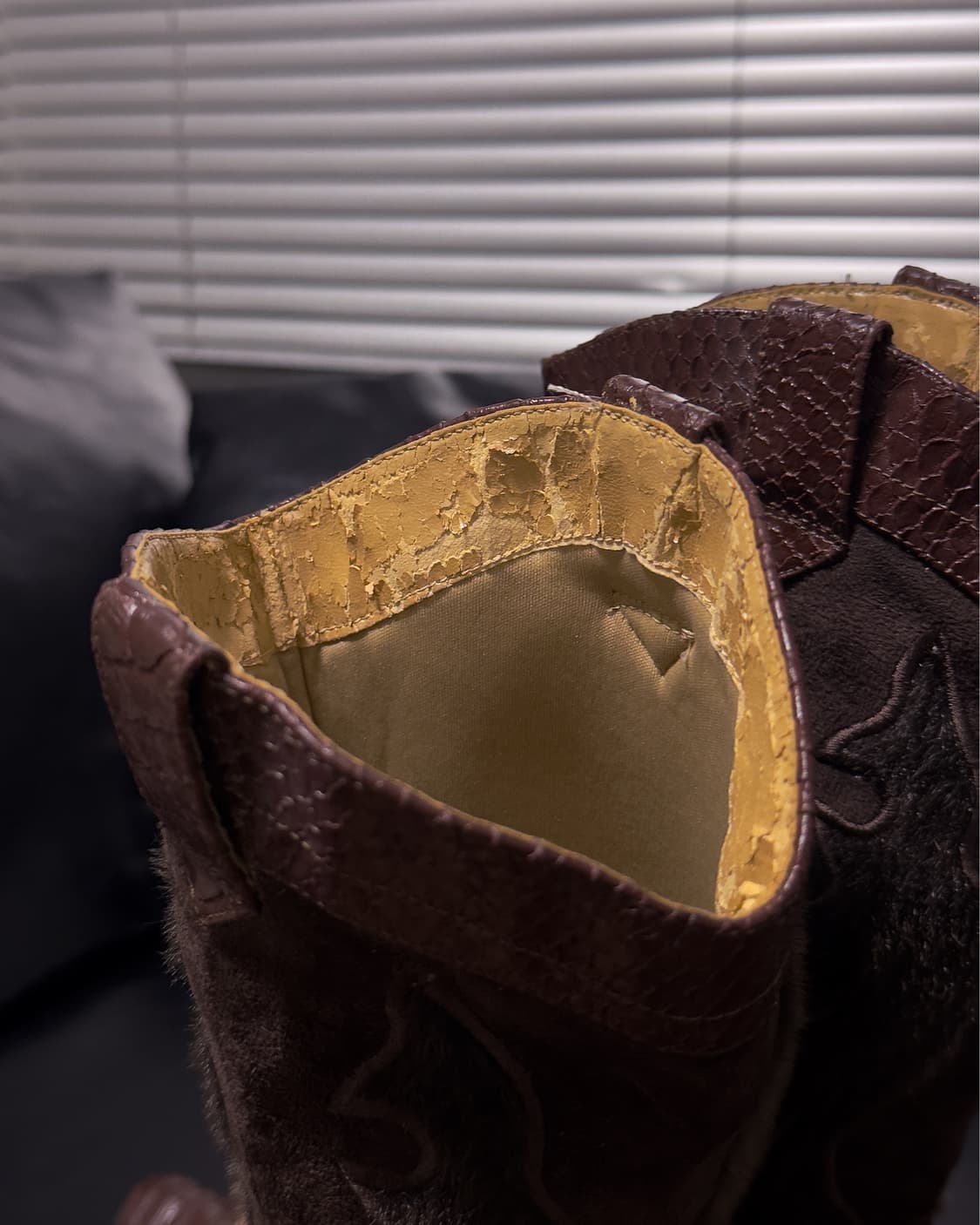 {UNKNOWN} Western Mixed Leather Boots    상품이미지8