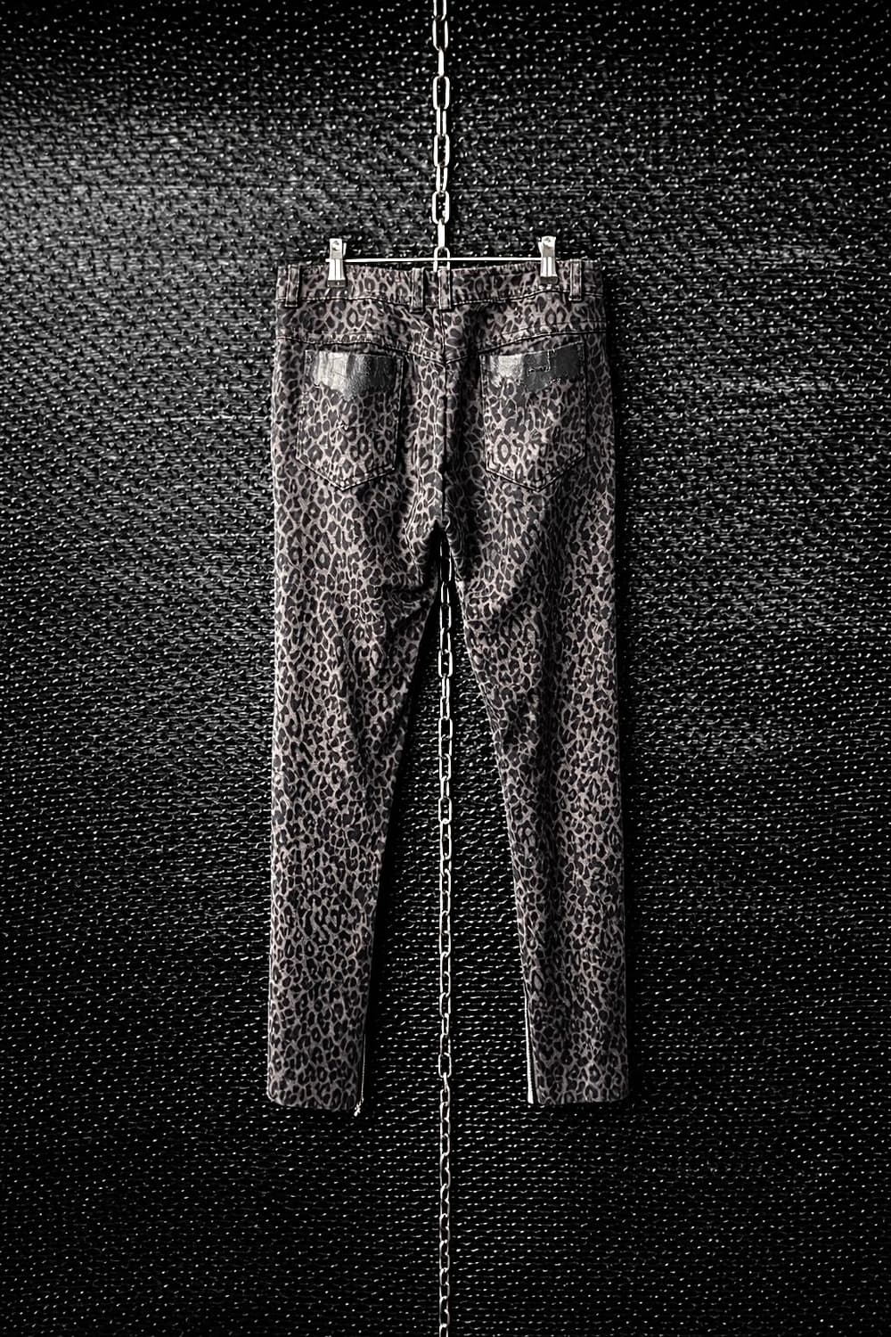 레오파드 스터드 슬림핏 팬츠 상품이미지2