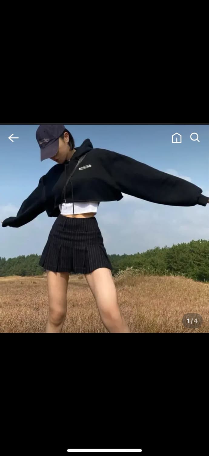 글로니 구스푸닝 크롭 후드티 상품이미지1