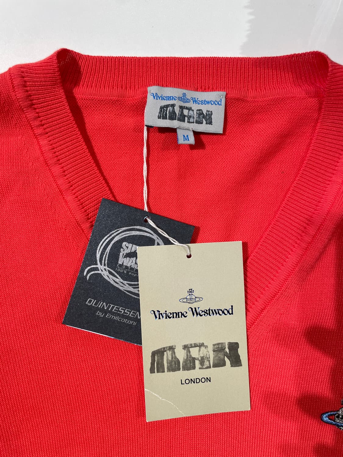 비비안 웨스트우드 맨 플라밍고 orb로고 V넥 니트 상품이미지7