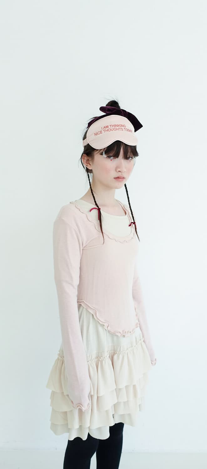 (새상품) 샵페어리 러플 라운드 탑 상품이미지1