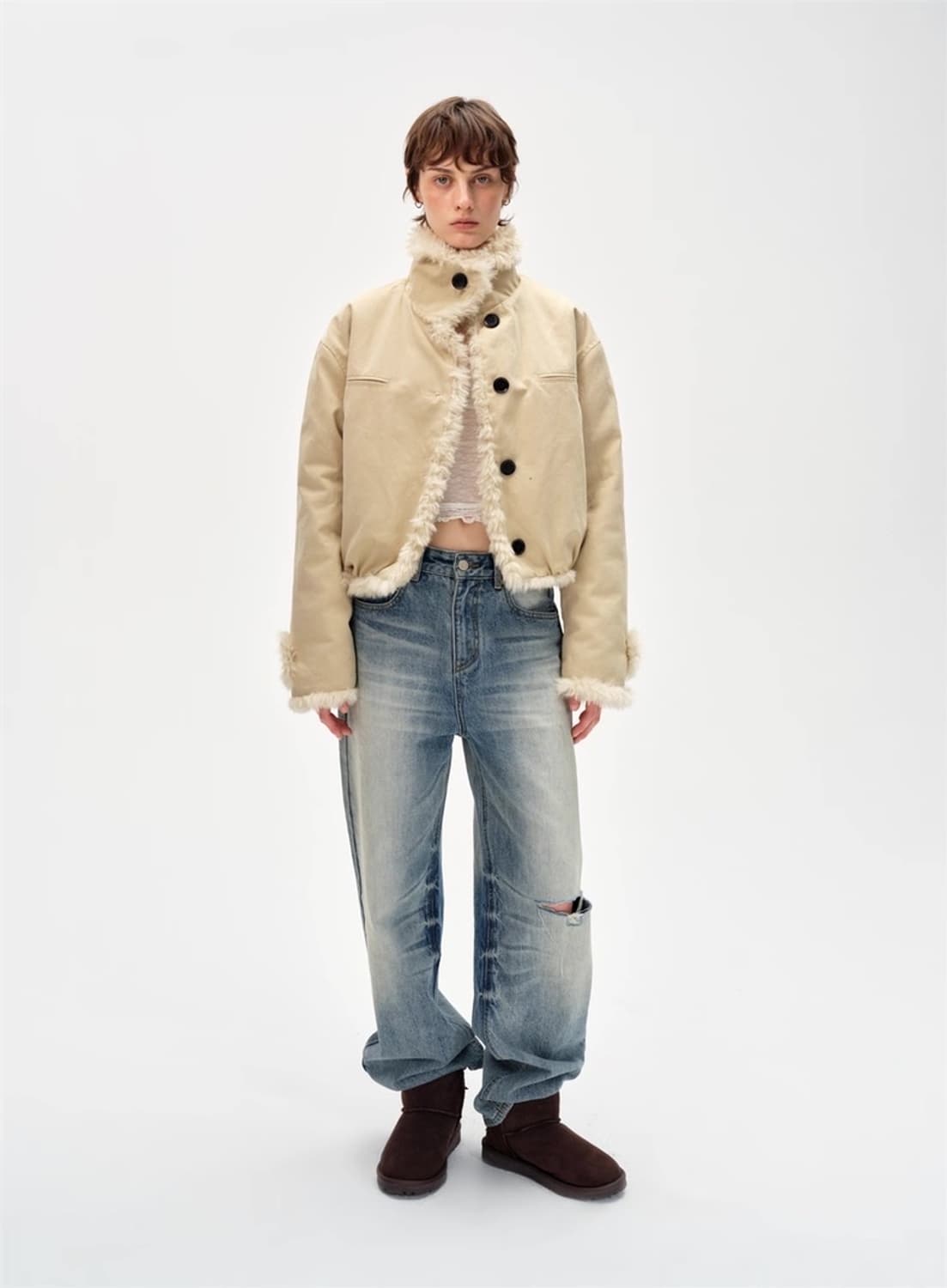 CURRI AND 리버서블 퍼 코트 상품이미지5