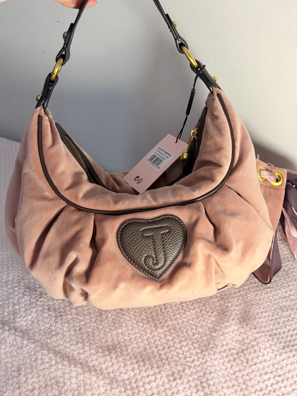 쥬시꾸뛰르 스코티독 벨벳 호보백 갸루 빈티지 상품이미지3