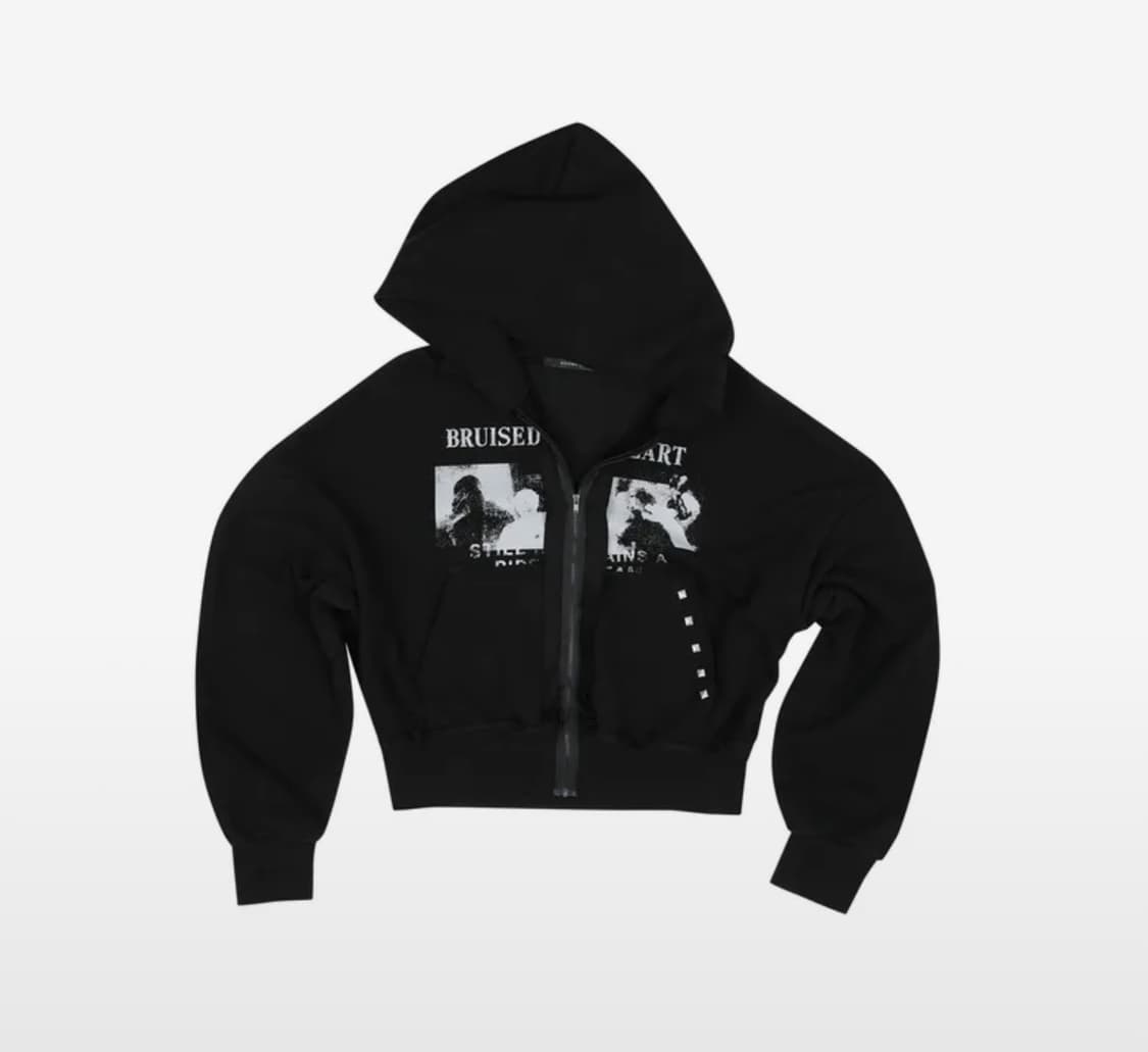 OVERSIZED ZIP-UP HOODIE BLACK 상품이미지1