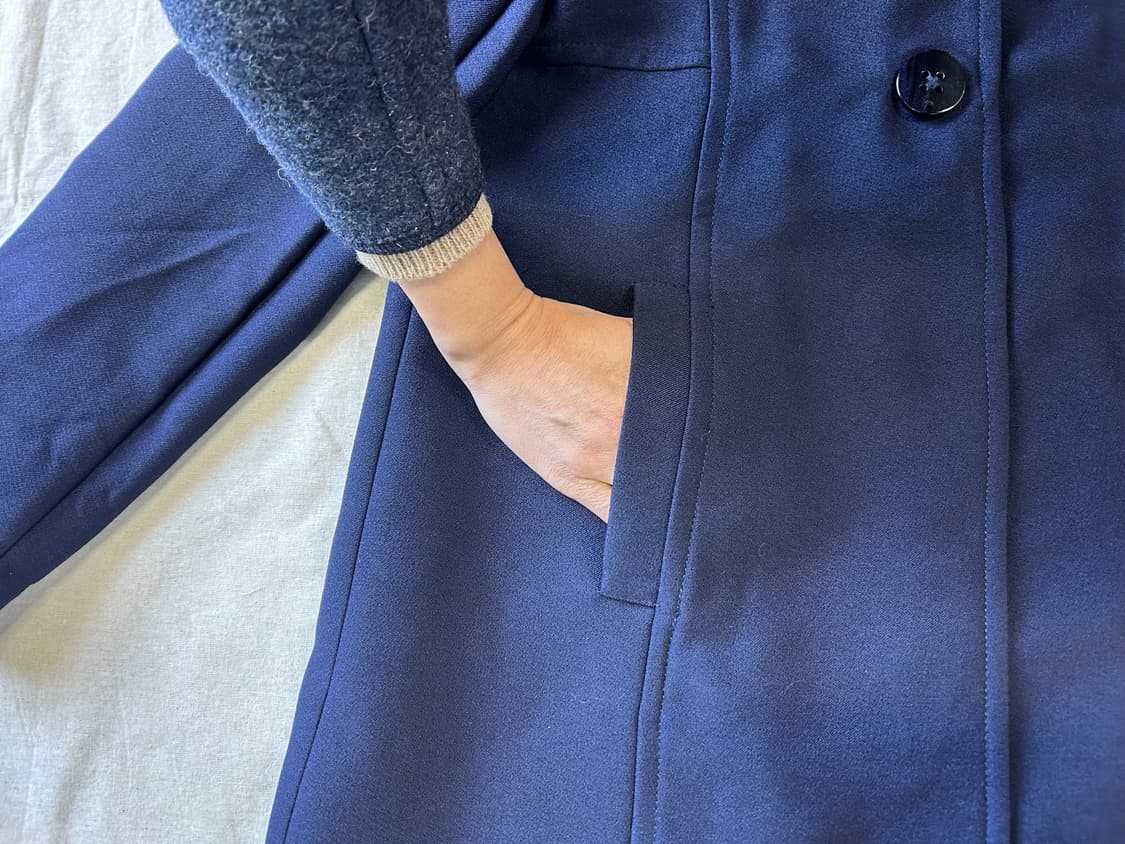 네이비 배색 저지 아우터 코트 상품이미지7